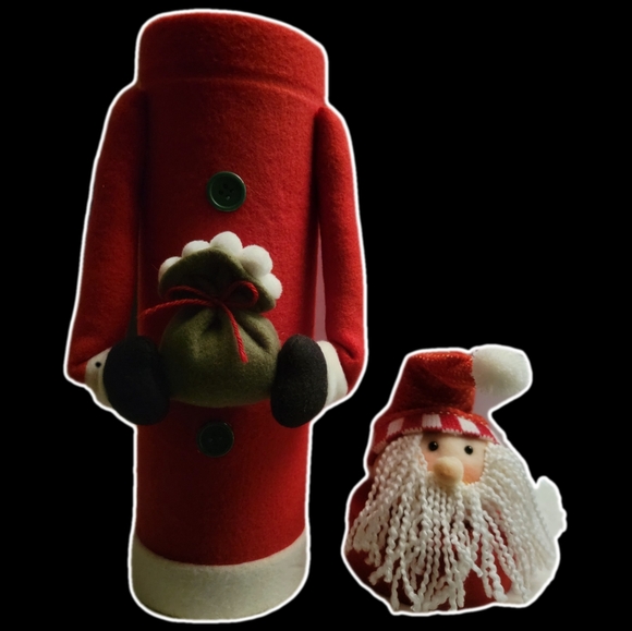 Santa Clause Wine/ Spirits Bottle Holder 12-inch Christmas Decorations - Picture 2 of 8